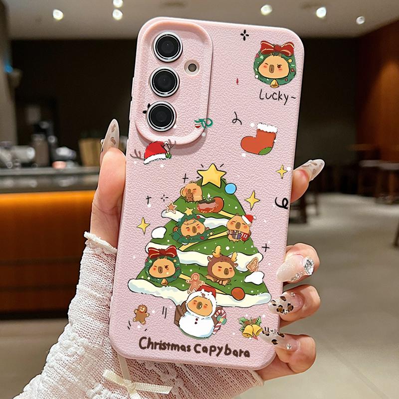 Case For Samsung Galaxy S25 S24 FE S23 Ultra A56 A16 A17 A36 A26 A55 A15 A25 A54 5G S22 Ultra Soft TPU Phone Cover Cartoon Christmas Tree Case Cover