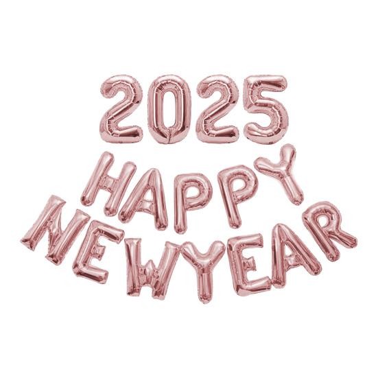 Воздушные шары с Новым годом 2025 года, 16-дюймовые буквы, цифры, алюминиевые фольгированные шары, многоразовые праздничные шары для празднования Нового года