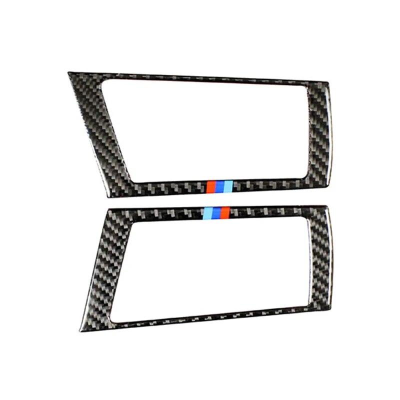 Панель управления автомобиля из углеродного волокна, левая-правая розетка кондиционера, наклейки на крышку для BMW X5 E70 X6 E71 2008-13, аксессуары