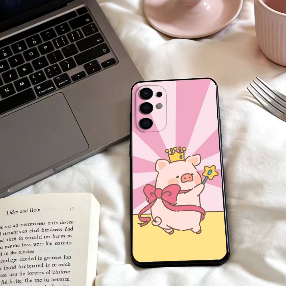 Чехол для телефона LuLu the piggy для Samsung S25,24,23,22,30,21,10,9,Ultra,Plus,Lite,FE,4,5 G Мягкий черный чехол