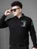 European-Style Fake Two-Piece Round Neck Sweater for Men, Spring and Autumn Trendy Brand Bear Print Knit Pullover Men's Base Layer Shirt