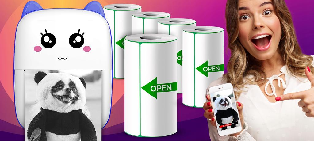 5X Papier Termiczny Samoprzylepny Rolki Do Mini Drukusia Drukuś Drukarki