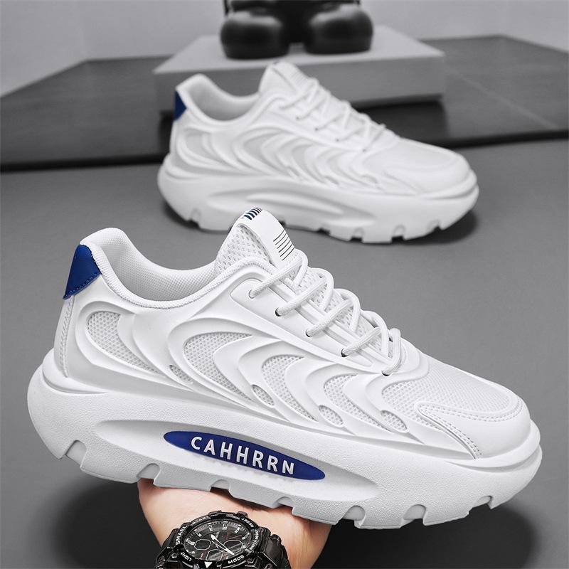 Новая модная удобная трендовая платформа сетчатые спортивные туфли дышащие весенне-летние мужские туфли повседневные кроссовки для бега