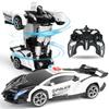 2-in-1 Transformer RC Car, Remote Controlled Car, 1:18 Distorting Race Car with Light and Sound, Toy for Kids 6-12 Years