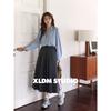 Xiao Li Plus Size Korean Style Pleated Skirt - Spring Hip-Covering, Slimming, Loose Fit for Women