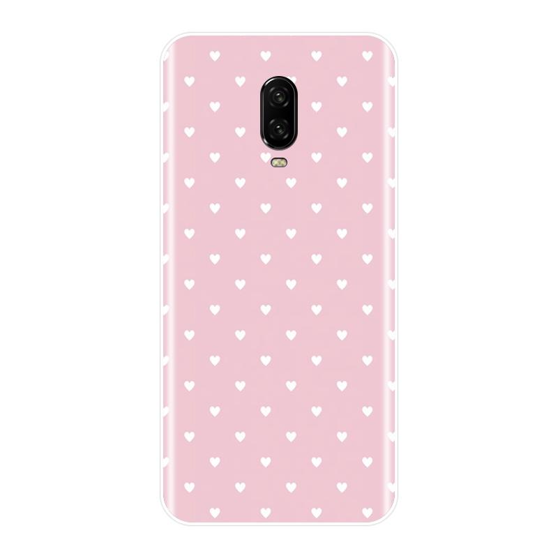 Чехол для One Plus 6 6T 5 5T 3 3T Polka Dot Heart Love Pink Black Мягкий силиконовый чехол для OnePlus 6 6T 5 5T 3 3T Чехол для телефона