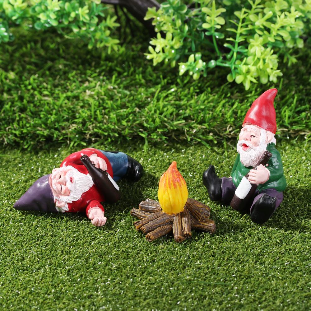 Funny Peeing Elf Drunk  Elves Dwarf Figurines Fairy Garden Micro Landscape Miniature Gnomes