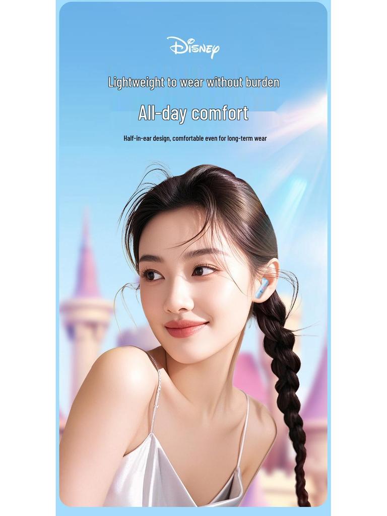 Disney H19 Wireless Bluetooth Earphones - Cute Cartoon Design, Semi-In-Ear, Long Battery Life (2025 Model)