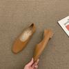Мягкие кожаные туфли на мягкой подошве для женщин, весна 2025, новые ретро-туфли в литературном и художественном стиле с одной педалью, женские шапочки на плоской подошве