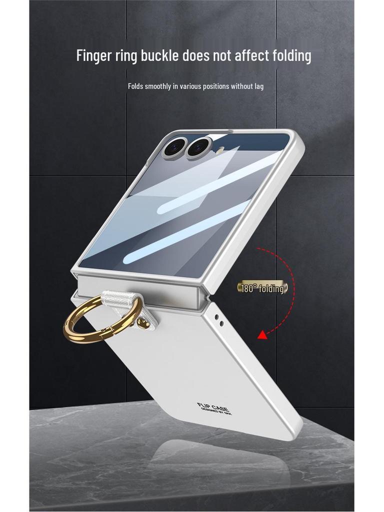 Матовый чехол-кольцо для Samsung Z Flip7: Высококлассная, Встроенная Защита Экрана
