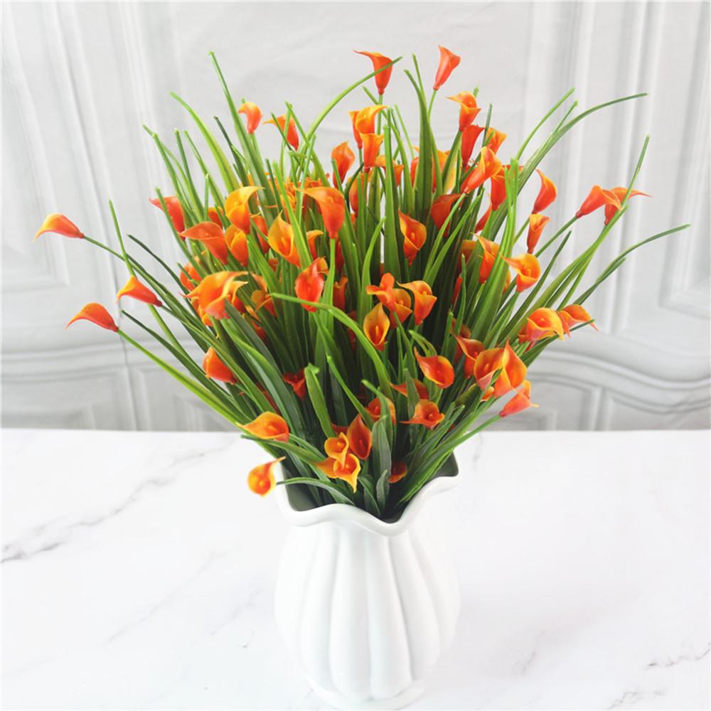 25 Heads/bouquet Mini Artificial Calla with Leaf Fake Lily Aquatic Plants Home Decoration Flower
