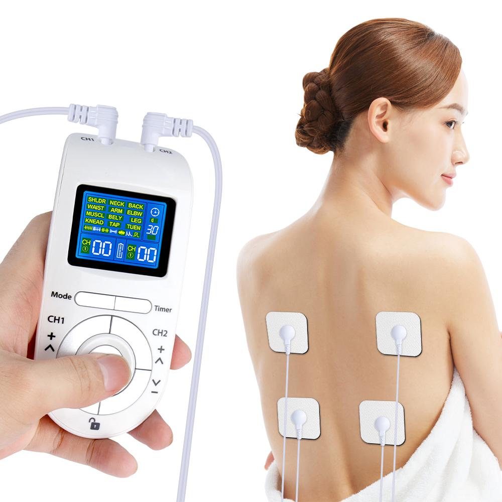 12 Modes Tens Machine Unit 4 Electrode Pads for Pain Relief Pulse Massage EMS Muscle Stimulation Tens Acupuncture Relax