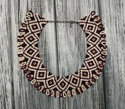 Традиционная украинская силянка из чешского бисера HatynkaUA Traditional Necklace ручной работы (SUN999_55)