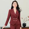 Женский двубортный костюм-комплект: Осенне-зимний комплект: блейзер и брюки