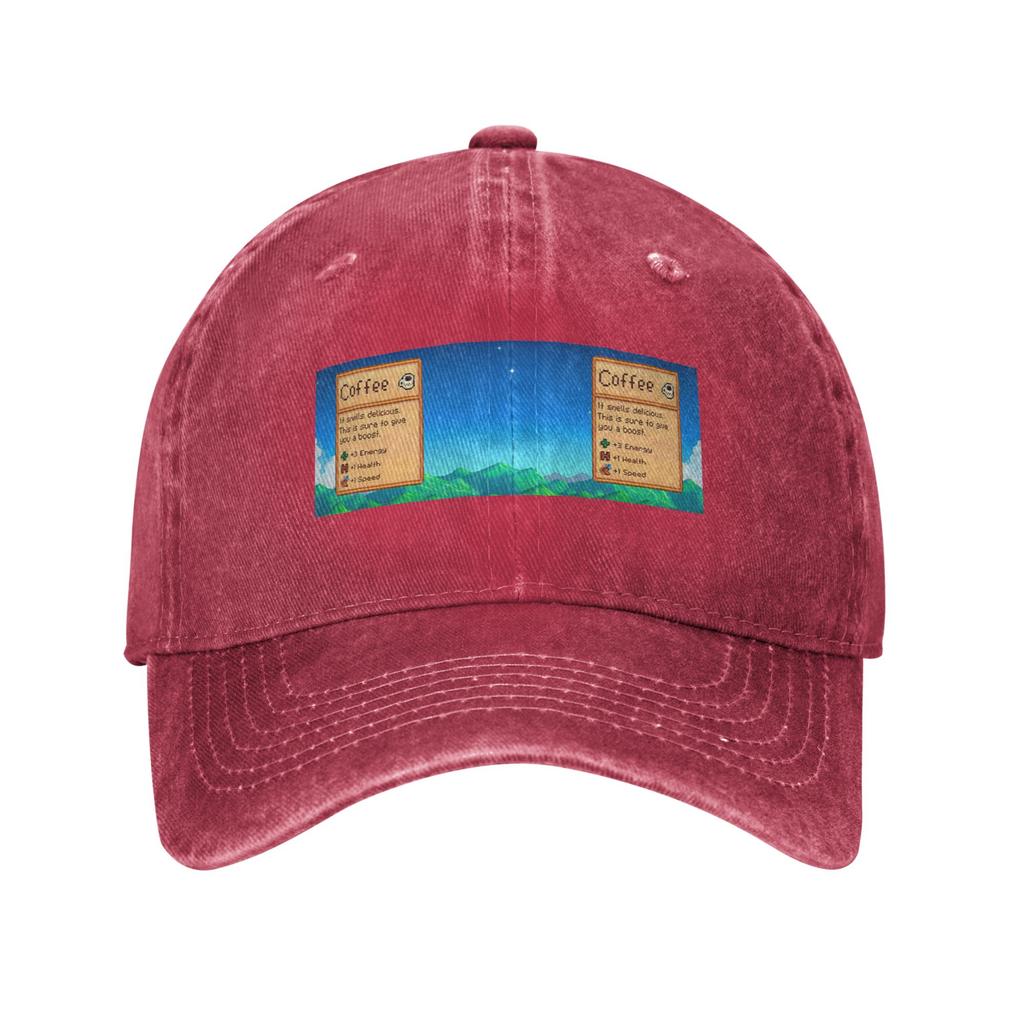 Stardew Valley Coffee Classic Denim Fabric Cap Casual Baseball Caps Adjustable Hat Summer Unisex Baseball Hats