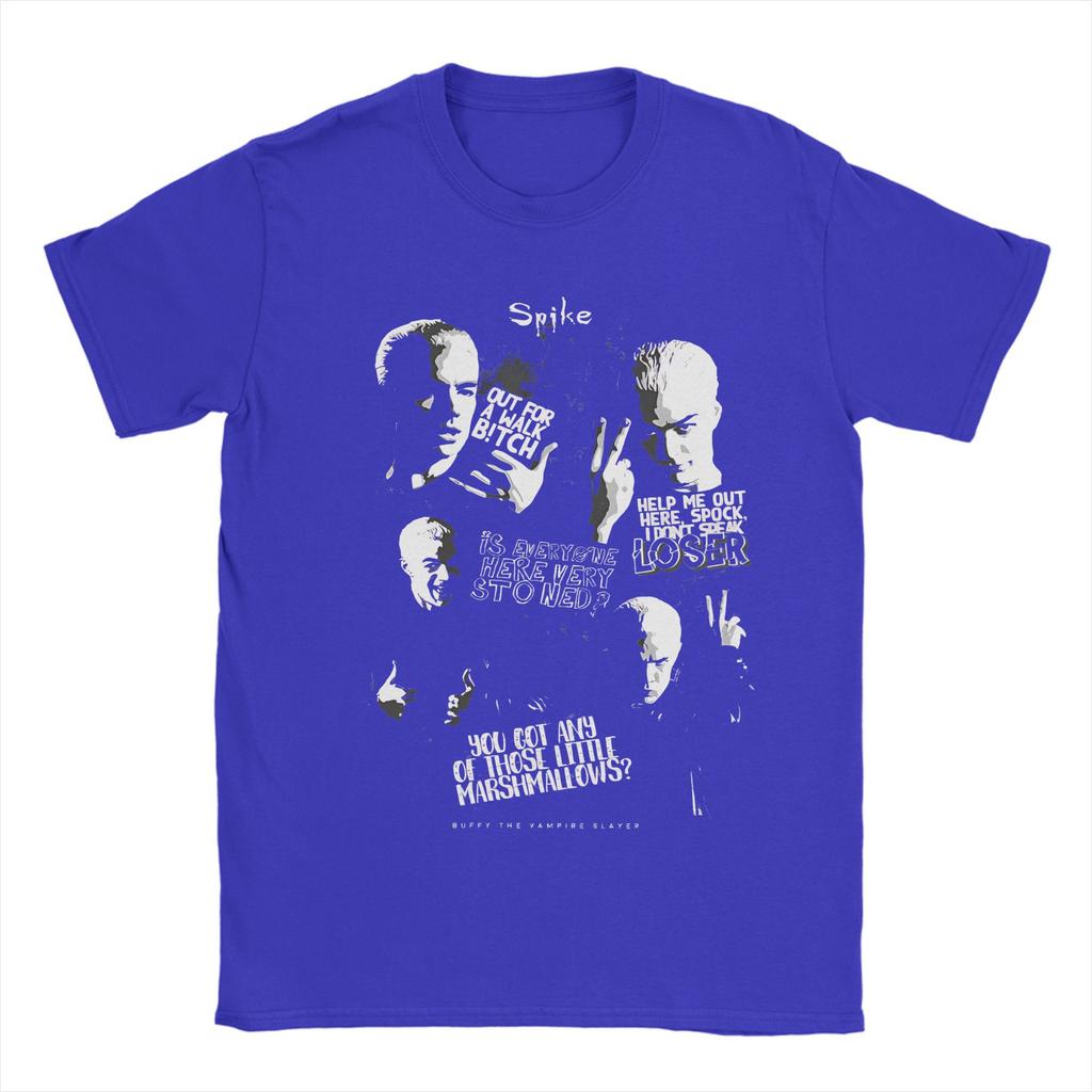Мужская футболка с постером Спайка из Баффи — истребительницы вампиров, хлопковая одежда для отдыха, с коротким рукавом, с круглым вырезом, идея для подарка, футболки