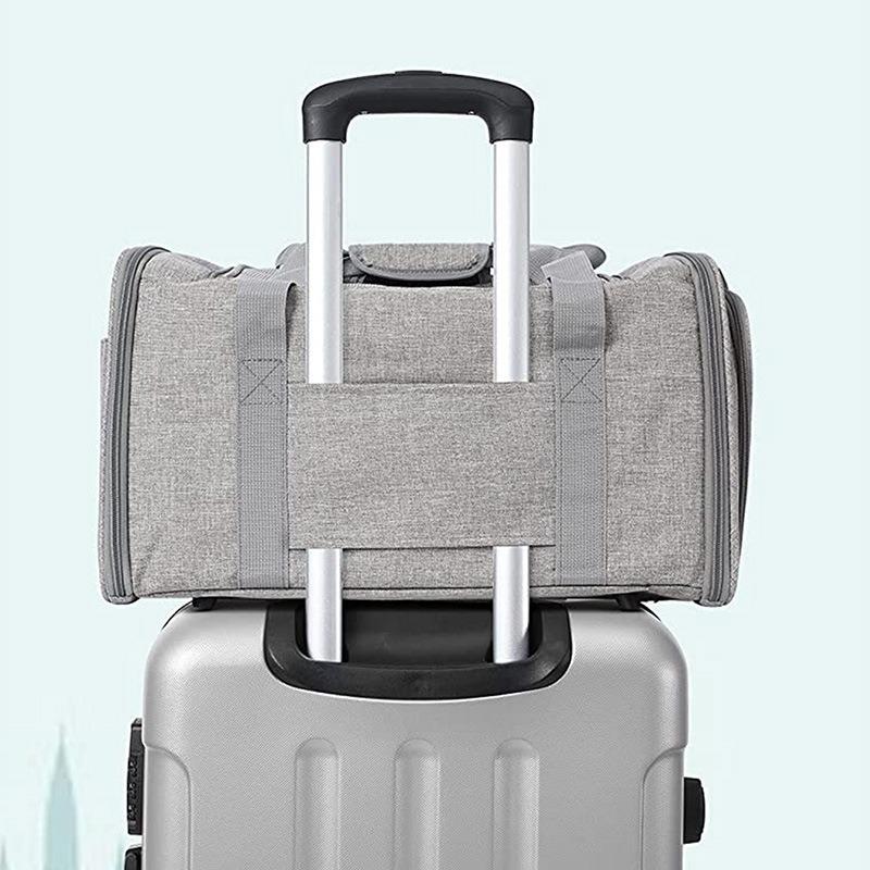 Portable Breathable Pet Carrier: Foldable, Lightweight, Car-Mountable, Large Capacity for Cats and Small Dogs