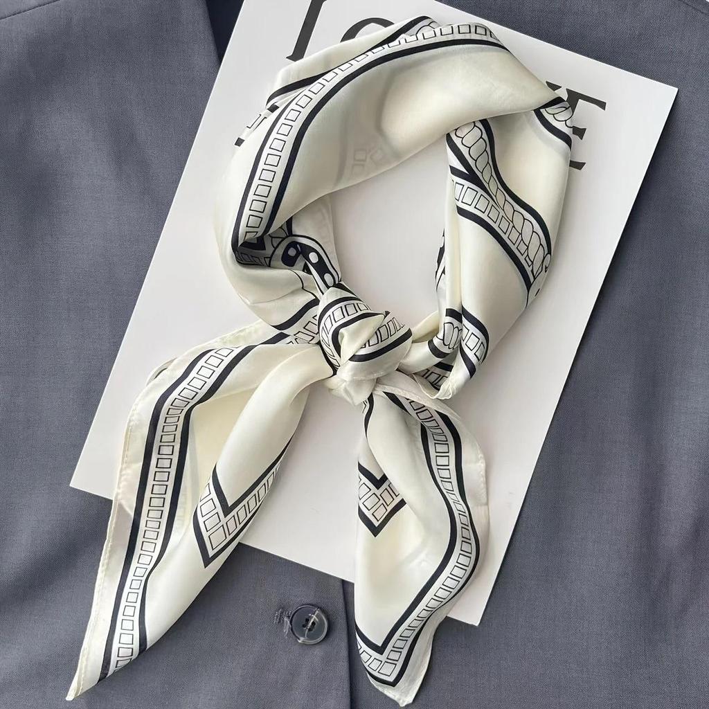 70 Silk Scarf: High-End Korean Style, Versatile Professional Imitation Silk, Retro Printed Women's Scarf