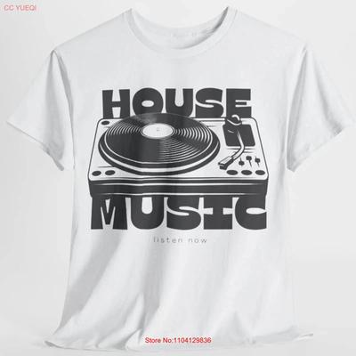 T Shirt House Music Heavy Cotton For Perfect Djs Lovers Festivals Casual Wear Musicians Vintage Slightly Versatile
