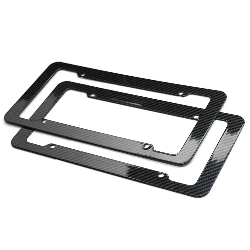 1/2 plastic ABS carbon fiber patterned license plate holder with standard screw kit for license plate frame protection parts License Plate Covers