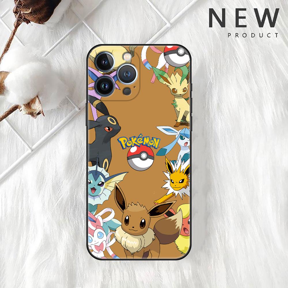 Чехол для Apple iPhone 11 13 14 12 Pro 7 Plus XR X XS Max 6 6S 13Pro Max черный силиконовый чехол для телефона Pika Pokemoon Cute