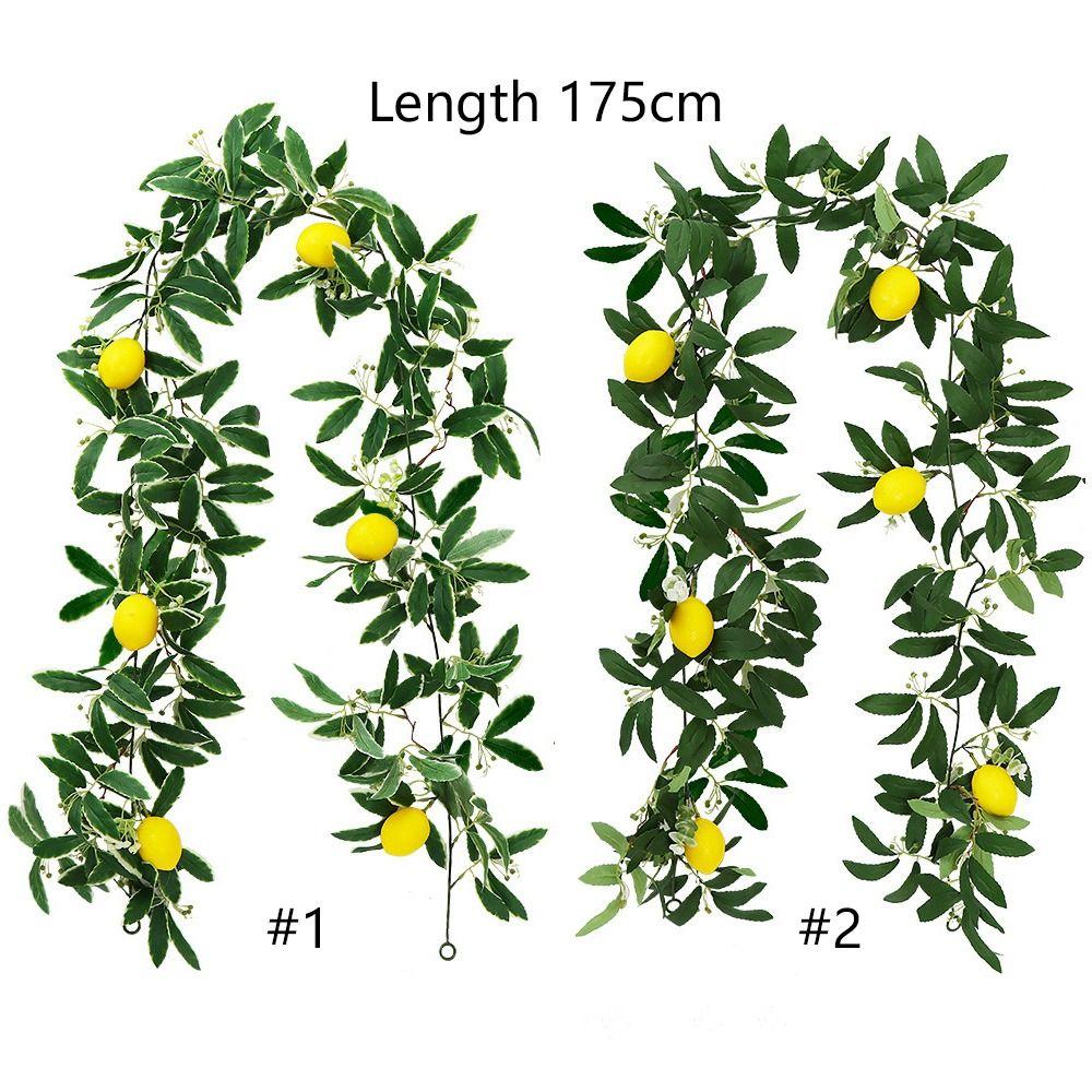 Real Touch Artificial Lemon Garland Green Plant Faux Fruit Vine  Door Wall Table Decor