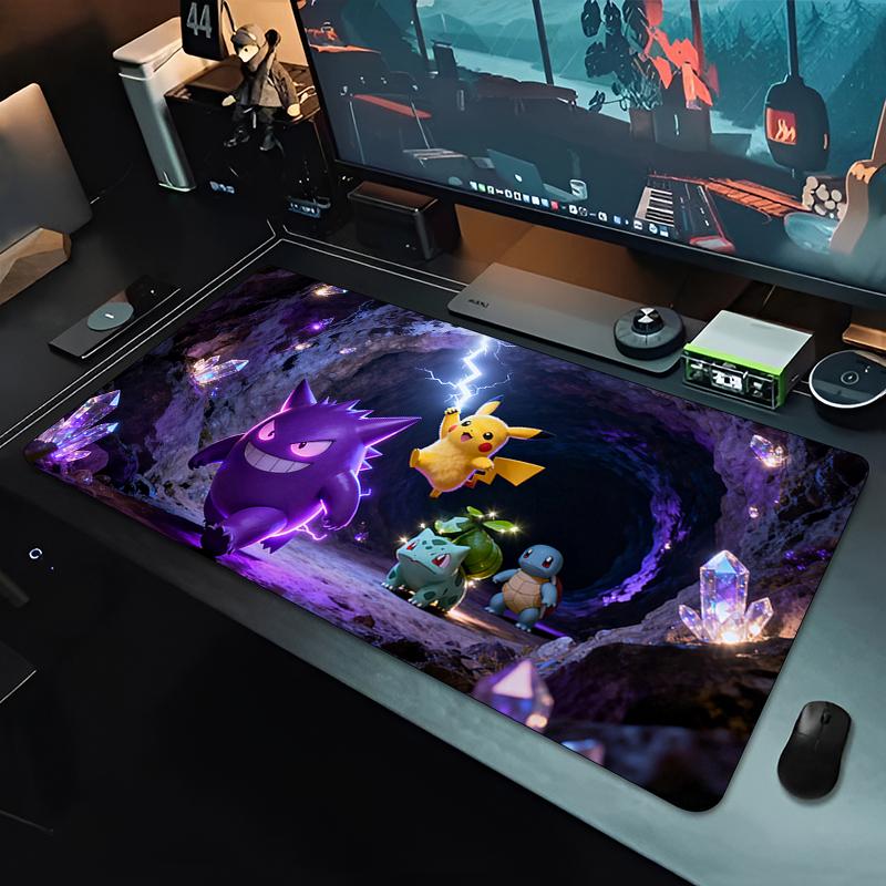 Pokemon Gengar Ghost Castle Gaming Mouse Pad Large Extended Desk Mat Dark Purple NonSlip Base for Gamer
