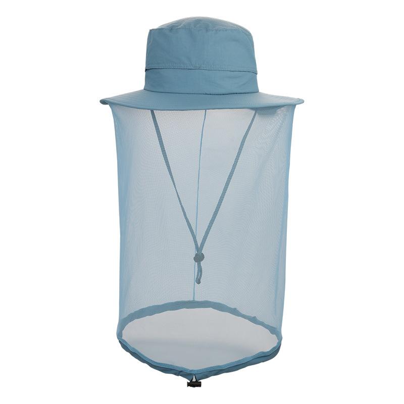New Design Summer Outdoor Breathable Multi-color Sun Shade Quick Dry Anti-mosquito Large Eaves Camp Caps with Mesh Mask