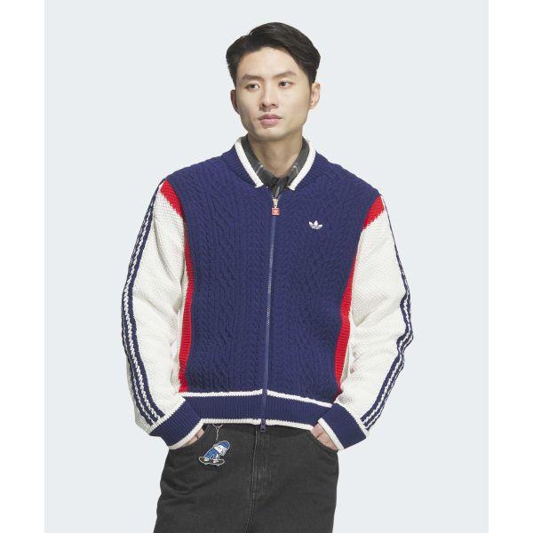 adidas Оригинальный кардиган Rs U Unitefit Snake Year Limited Color Block Striped Fashion Comfortable Zip Long Sleeve Knitwear Unisex Tops JN0717