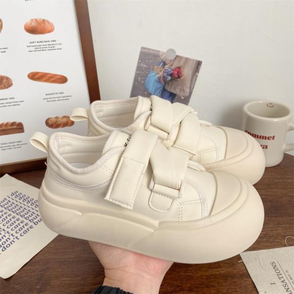Корейская обувь Clogs Platform Casual Female Sneakers 2024 Creepers Small Summer New Hook & Loop Leisure Small White Shoes Clogs Pl