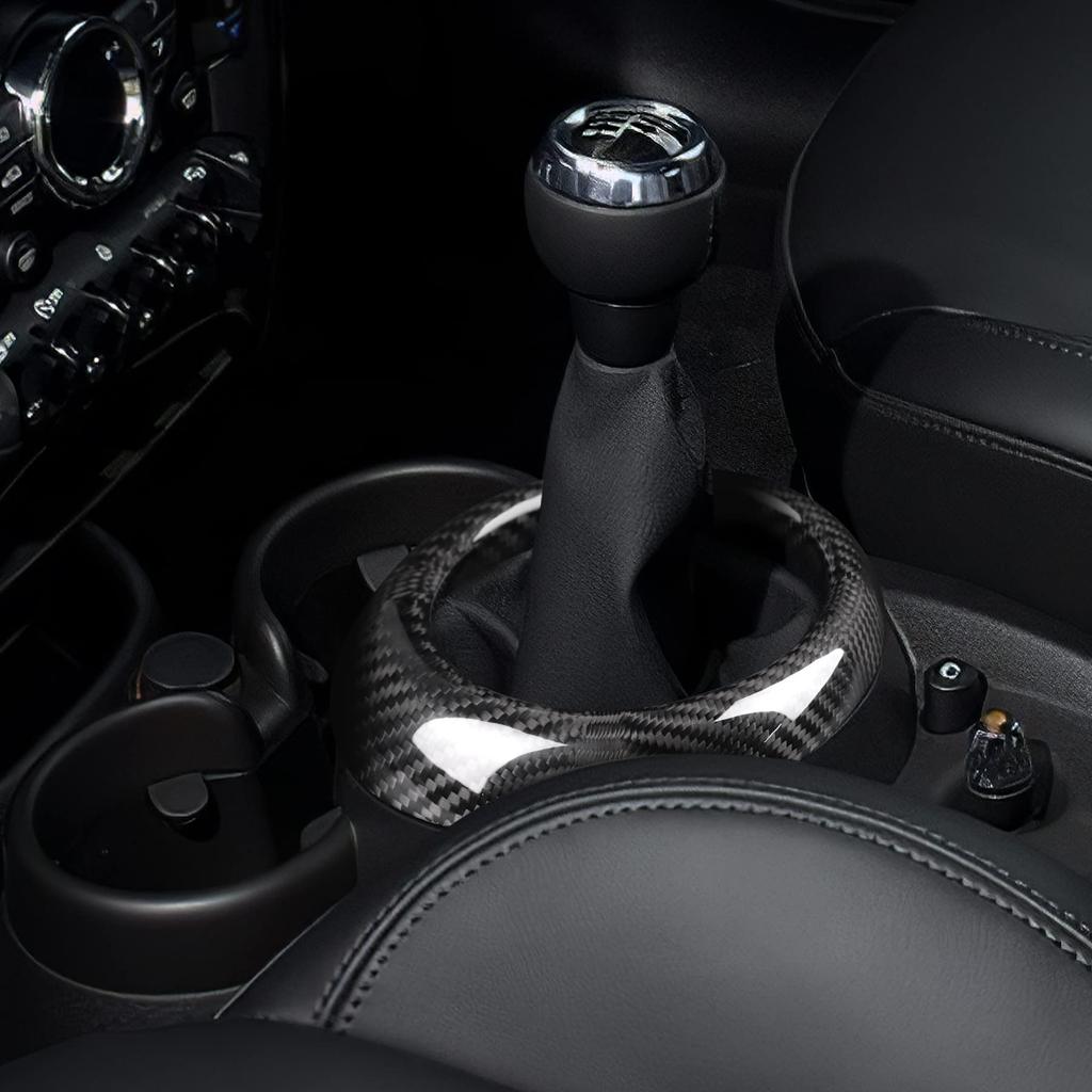 AIRSPEED Mini F54 F55 F56 F57 F60 Exclusive Accessories Real Hard Carbon Fiber Car Gear Shift Trim Ring Decorative Sticker Stylish Custom Interior