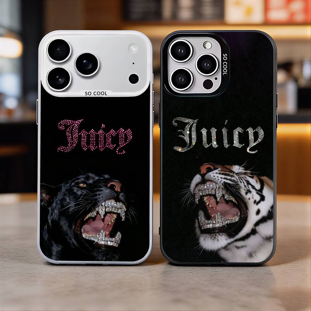 Чехол для телефона J-JUICY C-COUTURE для iPhone 17, 16, 15, 14, 13, 12, 11 Plus, Pro Max, Цветной Серебристый Чехол Funda