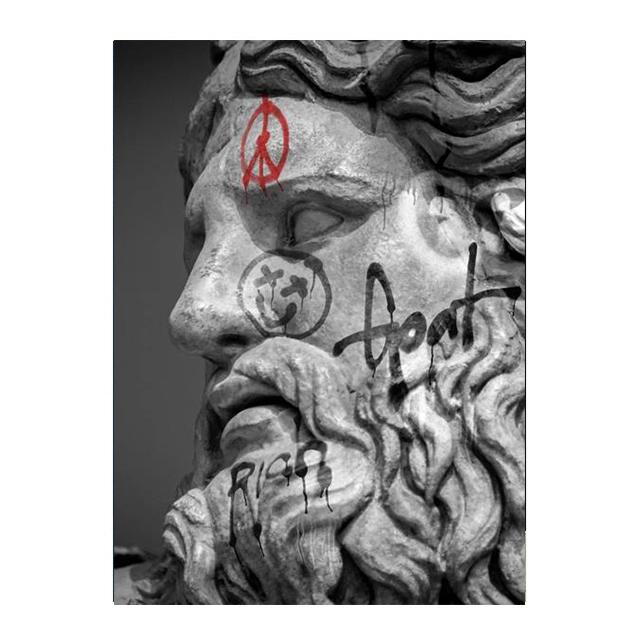 Настенная скульптура головы Давида, холст, картина, Скульптура Давида, граффити, художественный постер и принт для гостиной, домашний декор, фотографии