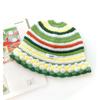 Fashion Dopamine Color Matching Striped Knitted Women's Cap Autumn and Winter Warm Casual Versatile Show Face Small Bucket Hat