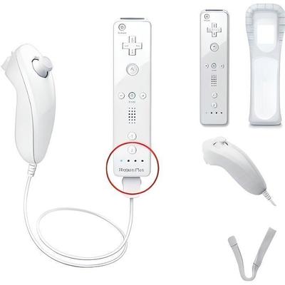 Игровой контроллер - Nintendo - Wiimote Motion Plus - Беспроводной - Белый - Нунчак в комплекте