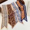 Luxury Neck Strap Flower Pattern Silk Scarves Fashion Hair Band