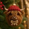 Зимнее акриловое украшение для подвешивания в виде кошки, Рождественская елка, Вязаная шапка, Котенок, Собака, Кролик, Ежик, Подвесное украшение, Подвеска в виде животного