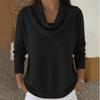 Women's Casual And Fashionable Round Neck Long Sleeved Knitted Solid Color Top Sweater