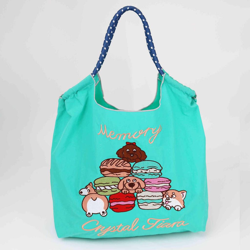 Нейлоновая сумка-тоут кроссбоди в японском стиле с вышивкой шиба-ину – Вместительная универсальная наплечная сумка для женщин.