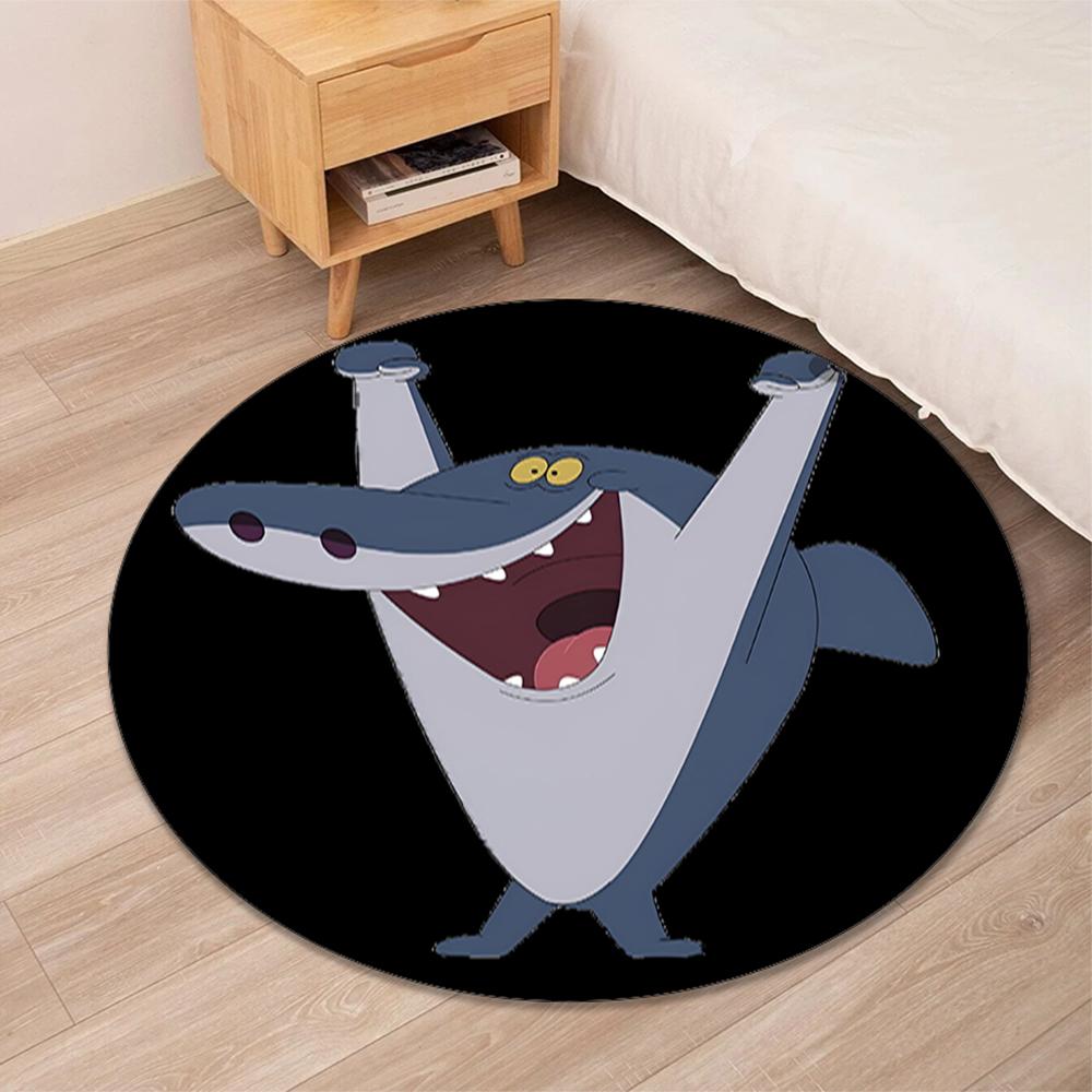 Zig & Sharko Printed Round Rug Carpet Chair Rug Area Rug Entryway Doormats,for Office Chair Living Room Bedroom Kitchen Room.