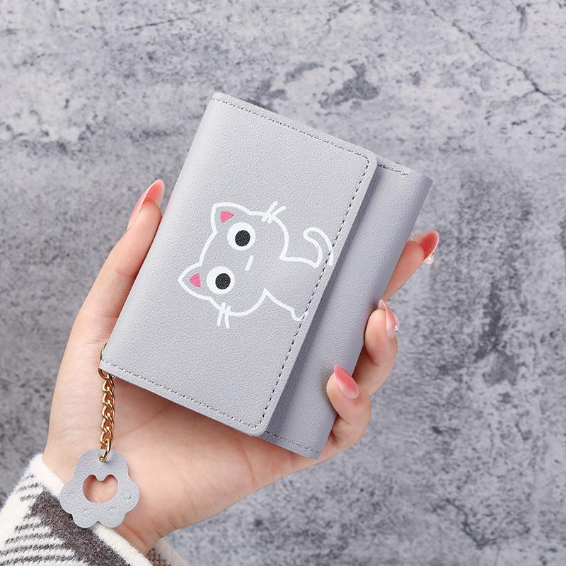 Новый милый женский кошелек с героями мультфильмов, короткий стиль, скидка 30%, маленький кожаный кошелек для девочек-кошок, женский кошелек Earth