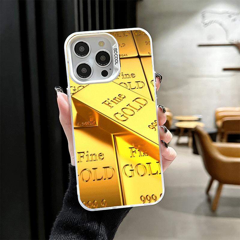 Мягкий чехол для телефона с принтом из тонкого золотого узора для iPhone 15 16 17 Pro Max 17Air 16E 14 Plus 13 12 Mini, противоударная задняя крышка