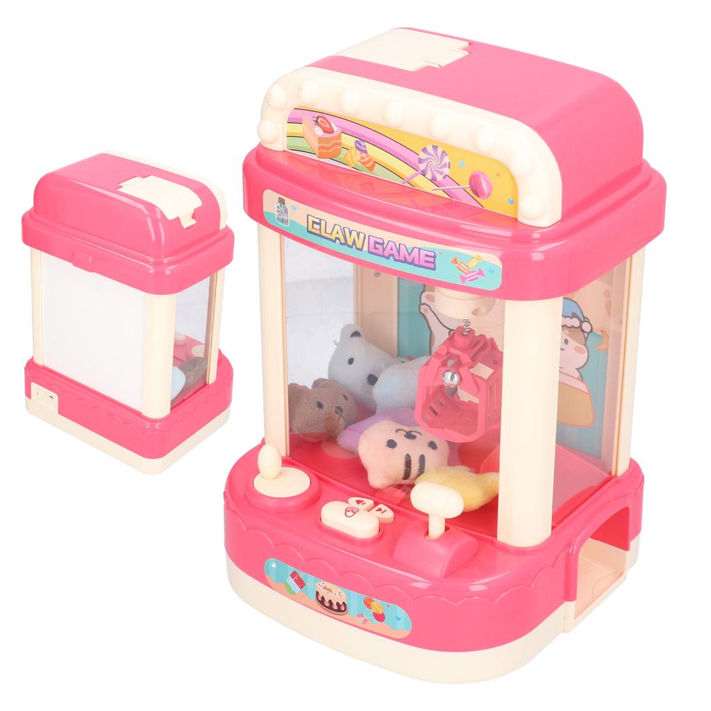 Детская кукольная машина с когтями, ручная мини-игрушка, игровой автомат с монетами и звуками, светло-розовый