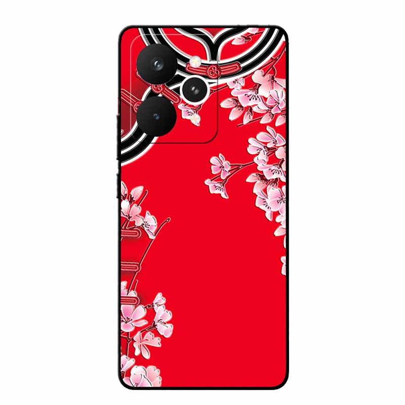 For Realme 15 Pro Cases 3D Relief Flower Emboss Black Silicone For Realme15 Pro 5G Back Cover Cartoon Funda Realme 15 Pro Bumper
