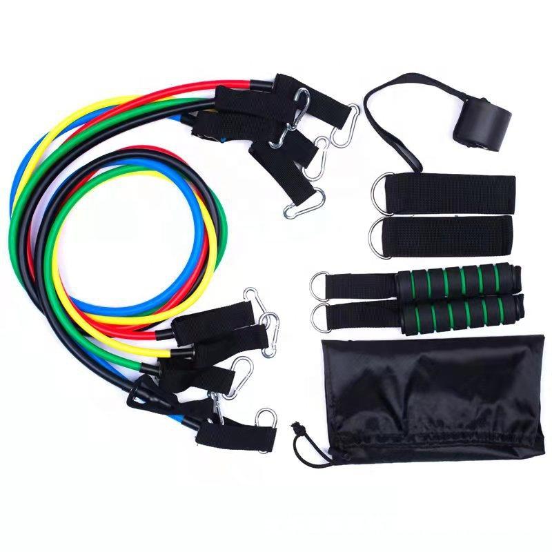 Customize 11 Pcs TPE 100lbs 150lbs Pull Rope Stretch Resistance Bands Set Home Gym Yoga Pilates Abs Exercise
