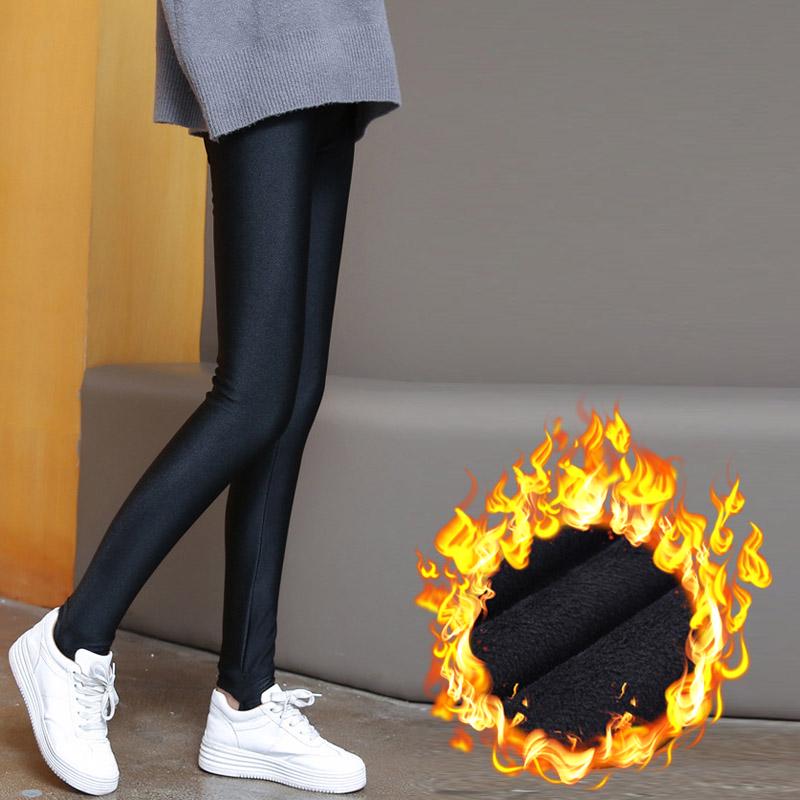 Осень-зима модные леггинсы женские теплые зимние яркие бархатные вязаные толстые леггинсы супер эластичные брюки