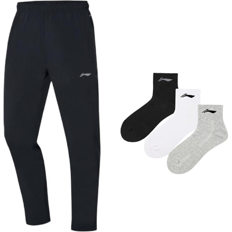 Мужские вязаные спортивные штаны Li Ning Черные AYKR467-1