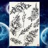 1PC Black Tulip Tattoos Stickers Women Arm Art Bracelet Tattoo Temporary Butterfly Rose Chains Chest