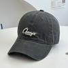 Washed cotton baseball cap men's and women's simple and versatile letter embroidered sun hat spring and summer street casual cap
