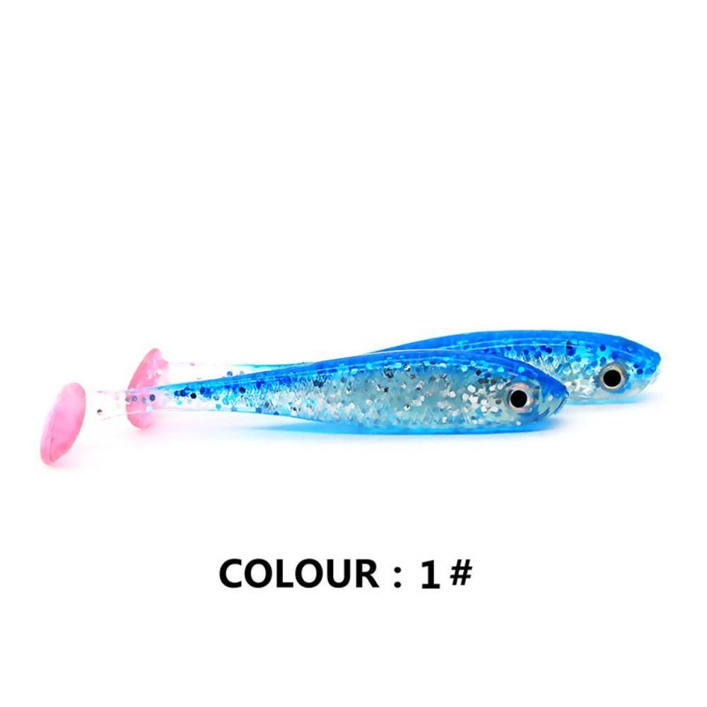 5PCS Artificial T-tail Soft Bait Silicone Jigging Wobblers Paddle Tail Swimbaits  Pike
